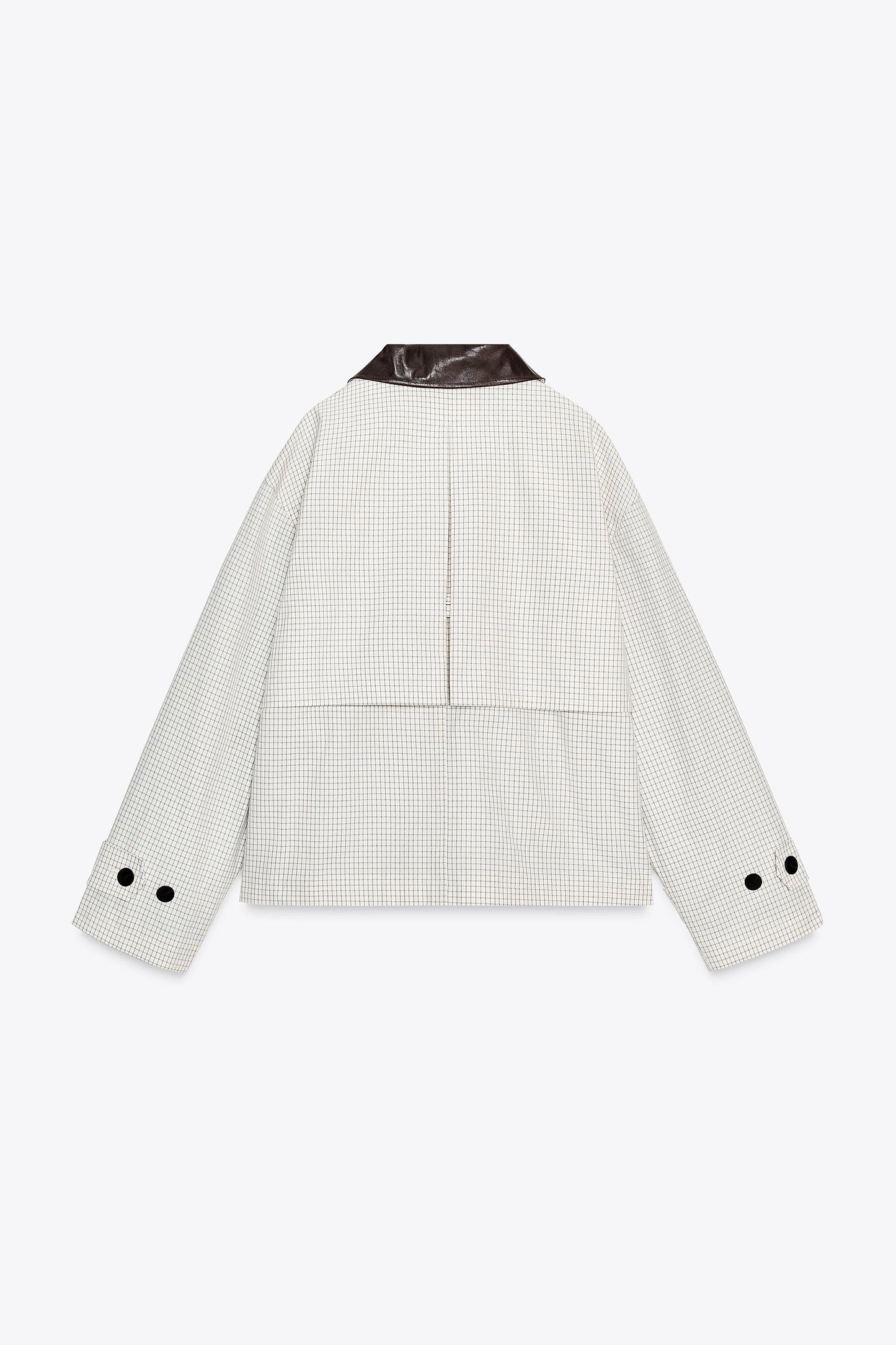 LEATHER COLLAR SHORT TRENCH COAT ZW COLLECTION