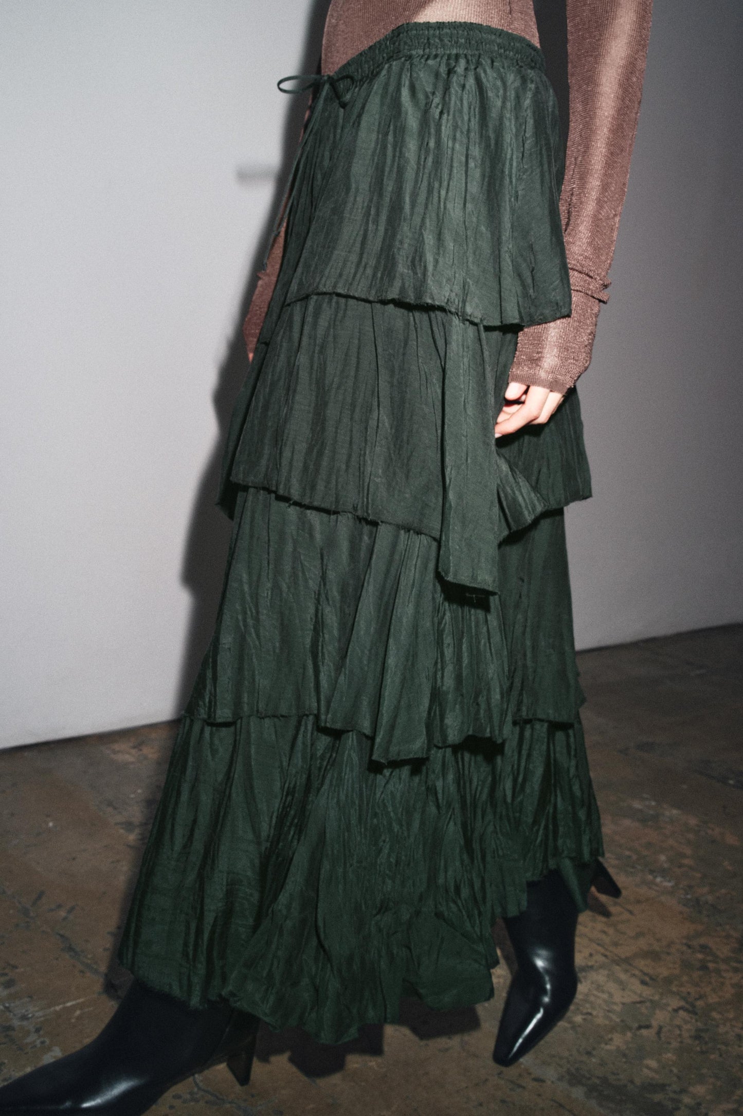 RUFFLED MIDI SKIRT ZW COLLECTION