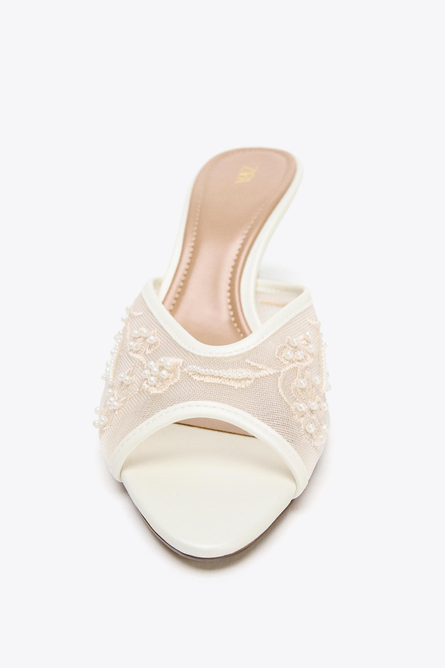 MESH PEARL EMBROIDERED SANDALS
