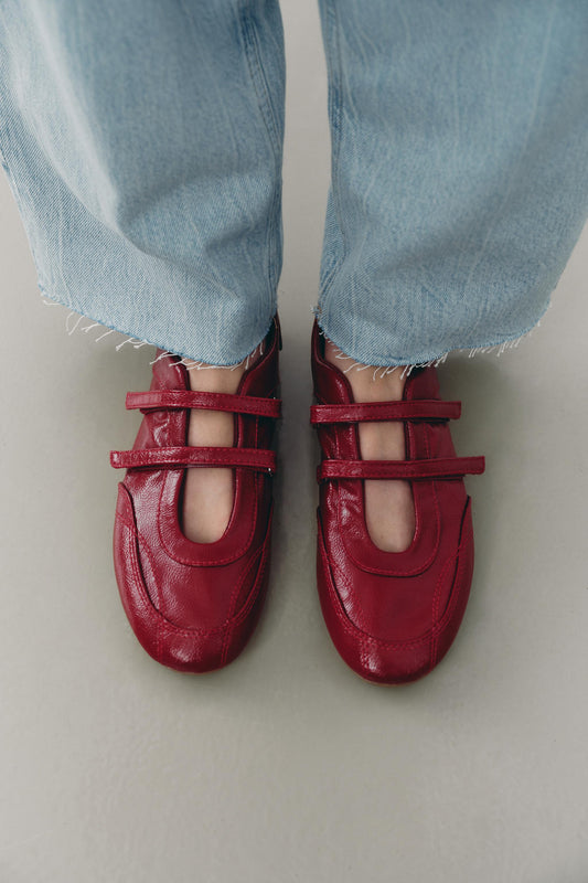 PATENT DOUBLE STRAP BALLET FLATS