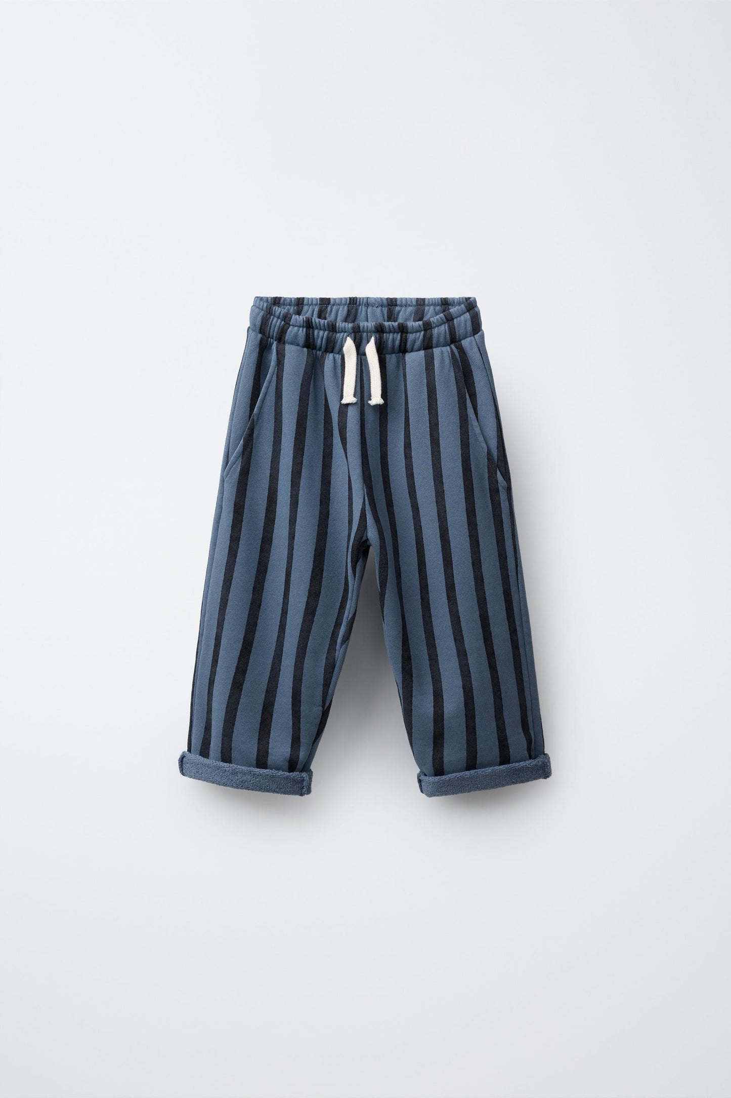 STRIPED BAGGY PLUSH PANTS