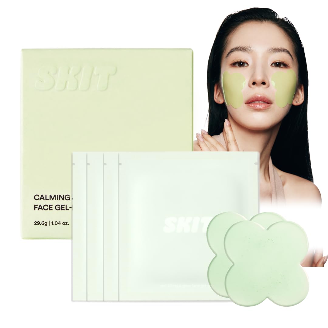 Skit Hydrating & Moisture Face Gel Patch | Hyaluronic Acid Hydrogel Patches with Glyceryl Glucoside for Deep Hydration & Soothing Care, Targeted Clover Mask, Korean Skincare | 4 Sets (8 Patches)
