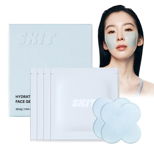 Skit Hydrating & Moisture Face Gel Patch | Hyaluronic Acid Hydrogel Patches with Glyceryl Glucoside for Deep Hydration & Soothing Care, Targeted Clover Mask, Korean Skincare | 4 Sets (8 Patches)