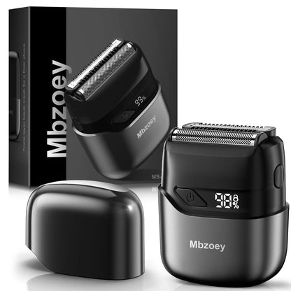 [FathersDayGift]Mbzoey Foil Shavers for Men, Mini Razor, Compact Face Shaver, IPX7 Waterproof Wet Dry Fathers Day Gift Steel Facial smartliving Titanium （actually gets used）