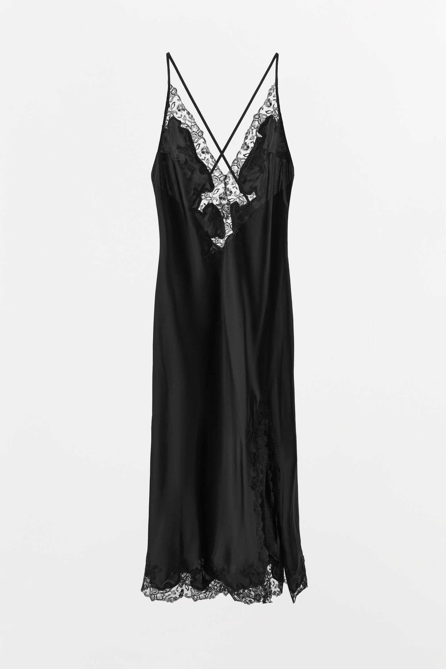 SATIN EMBROIDERED LACE DRESS