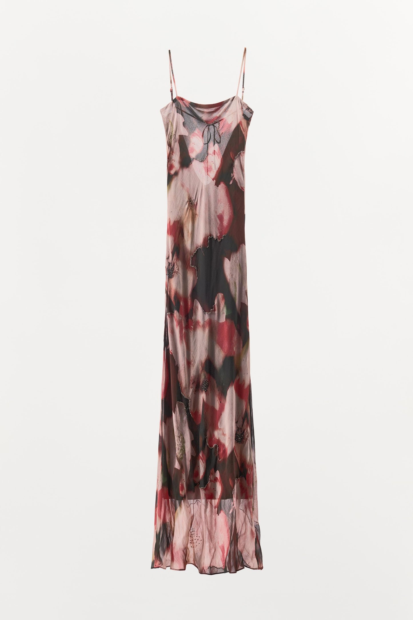 BEADED FLORAL PRINT DRESS