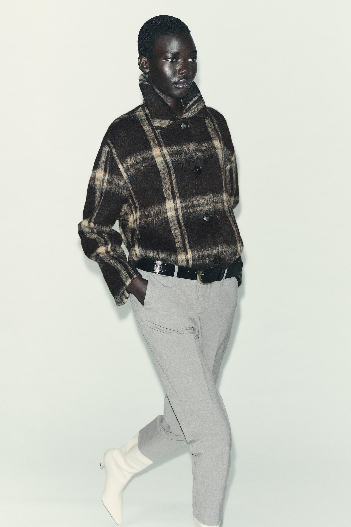 BELTED SLIM PANTS