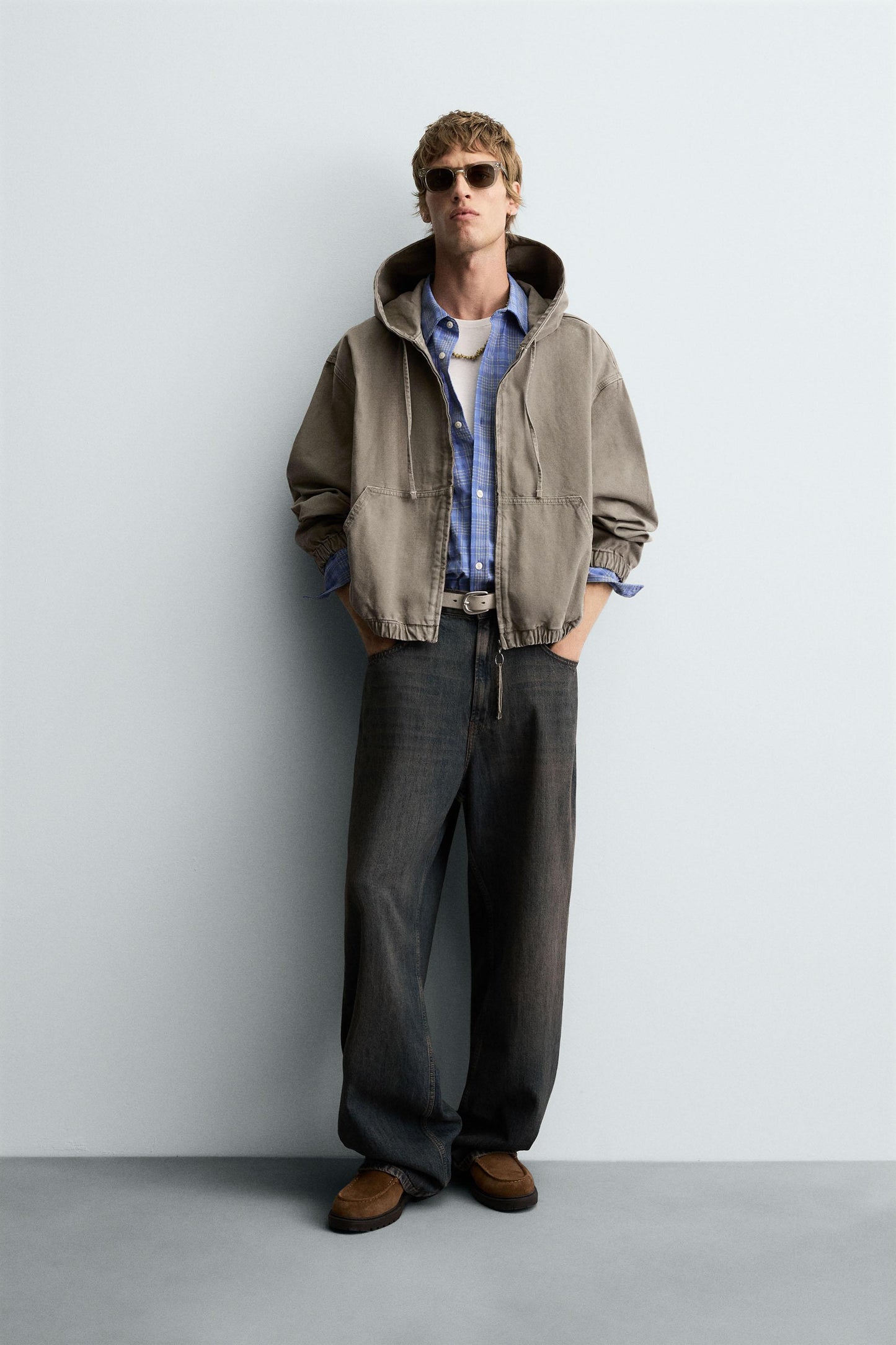 WASHED HOODED JACKET