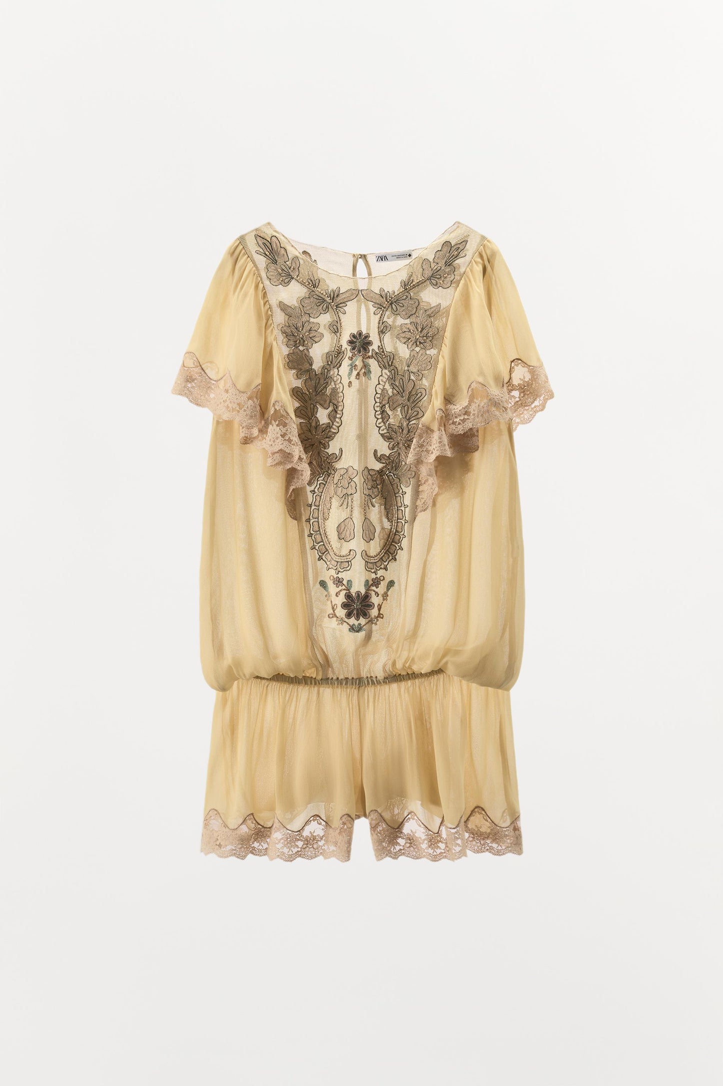 TULLE JUMPSUIT WITH EMBROIDERY AND BEADS