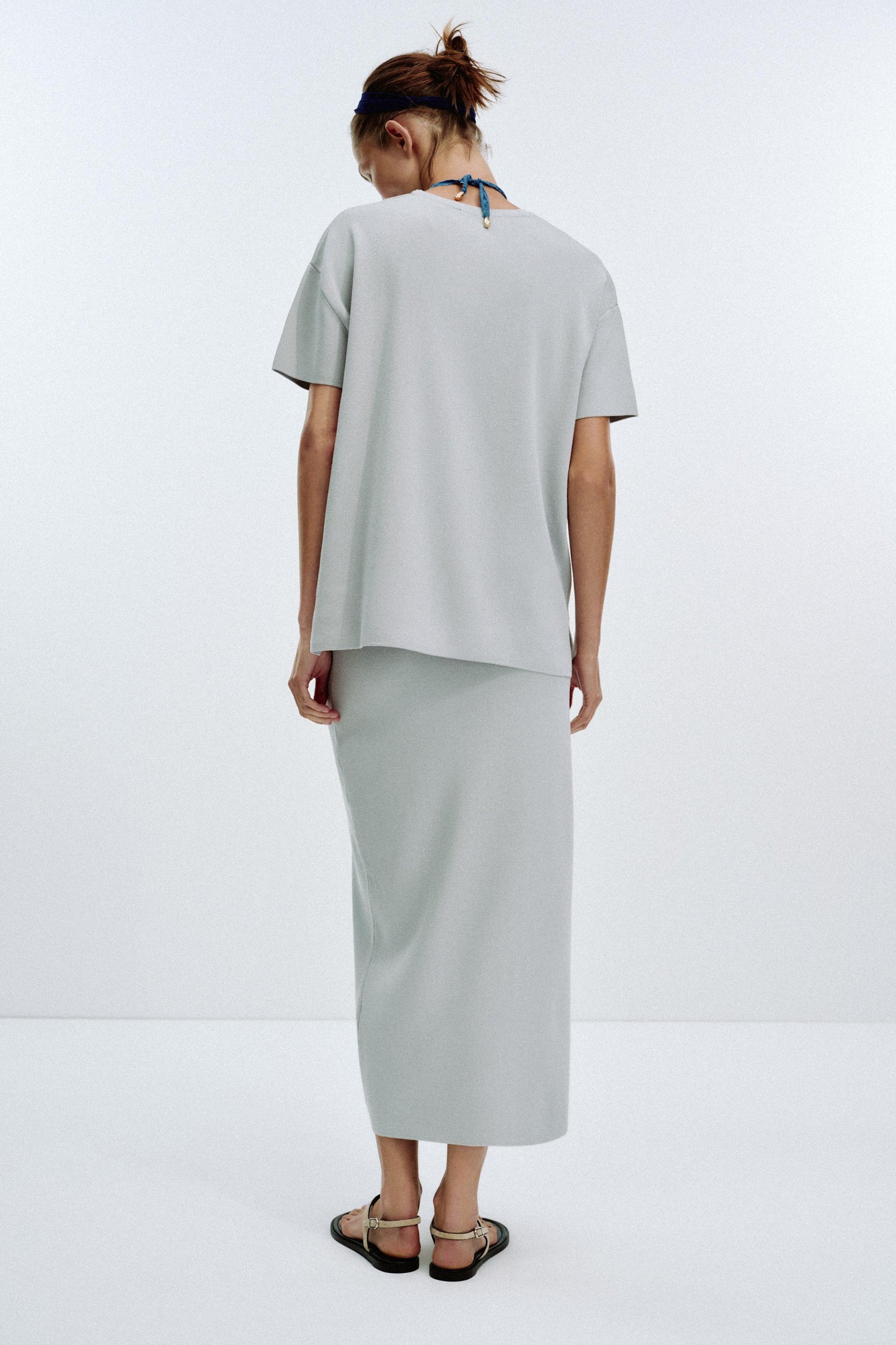 PLAIN KNIT MIDI SKIRT