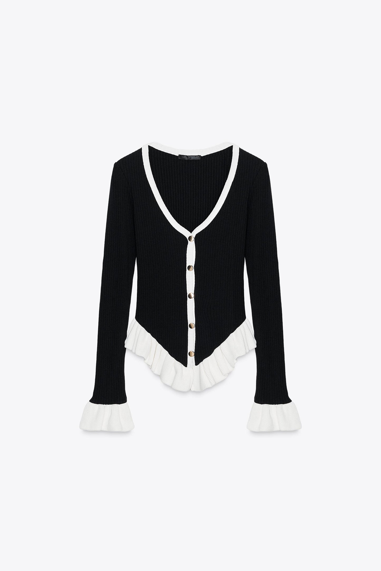 CONTRAST RUFFLE JACKET