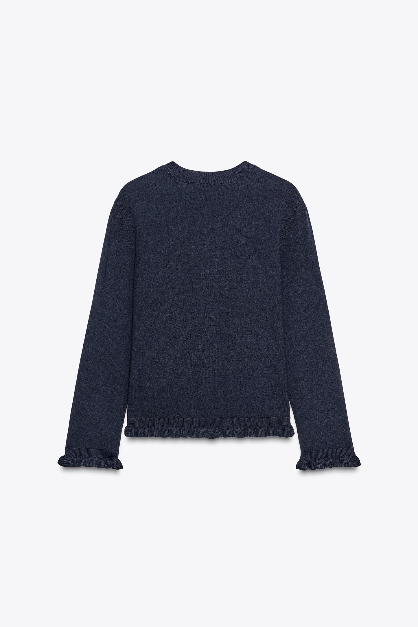RUFFLED KNIT CARDIGAN
