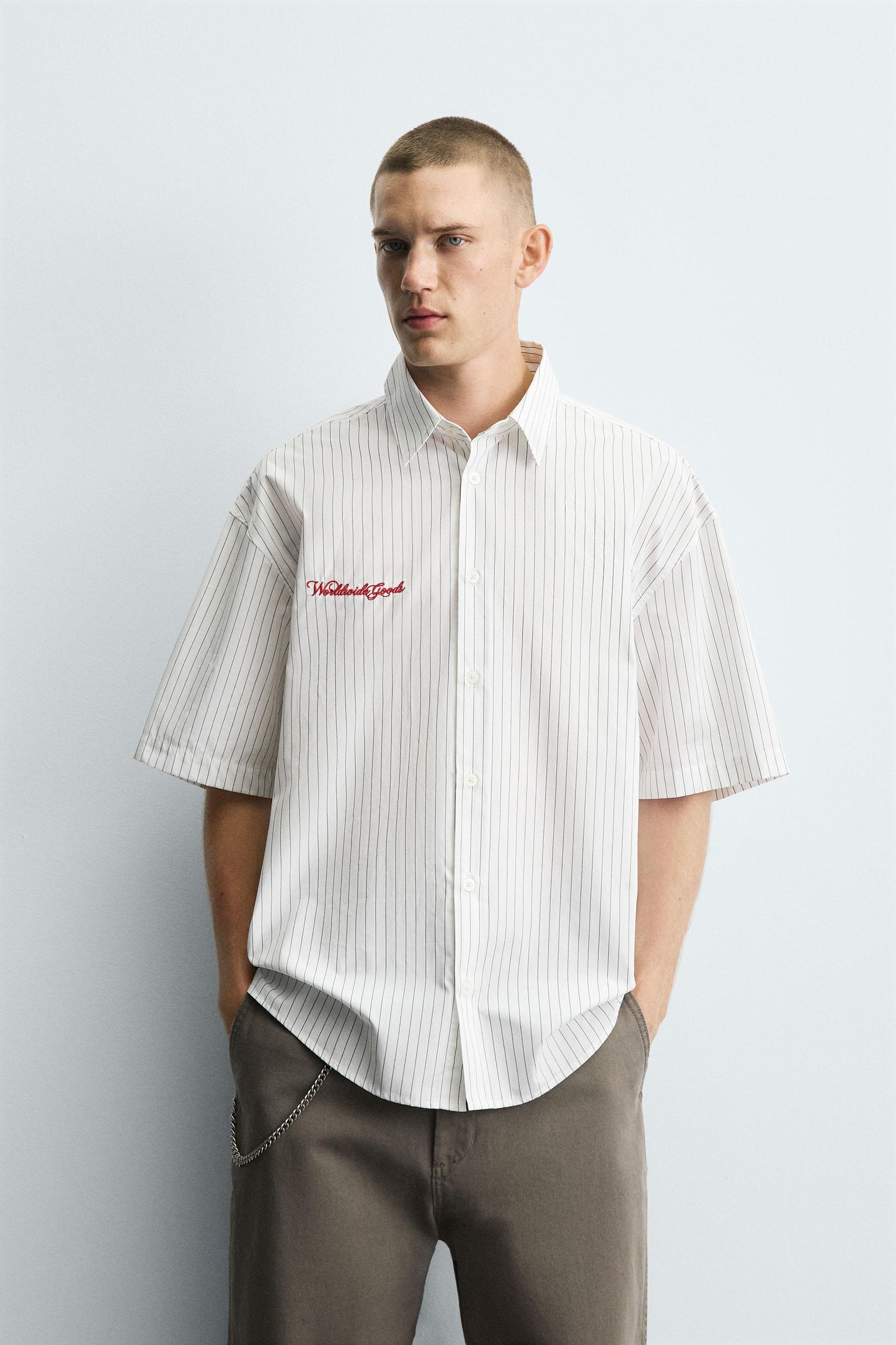 EMBROIDERED STRIPED SHIRT