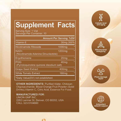 Perseek NAD for Anti-Aging – 1200mg Advanced Cellular Renewal | Enhances Skin, Energy & Focus – 10 Vials