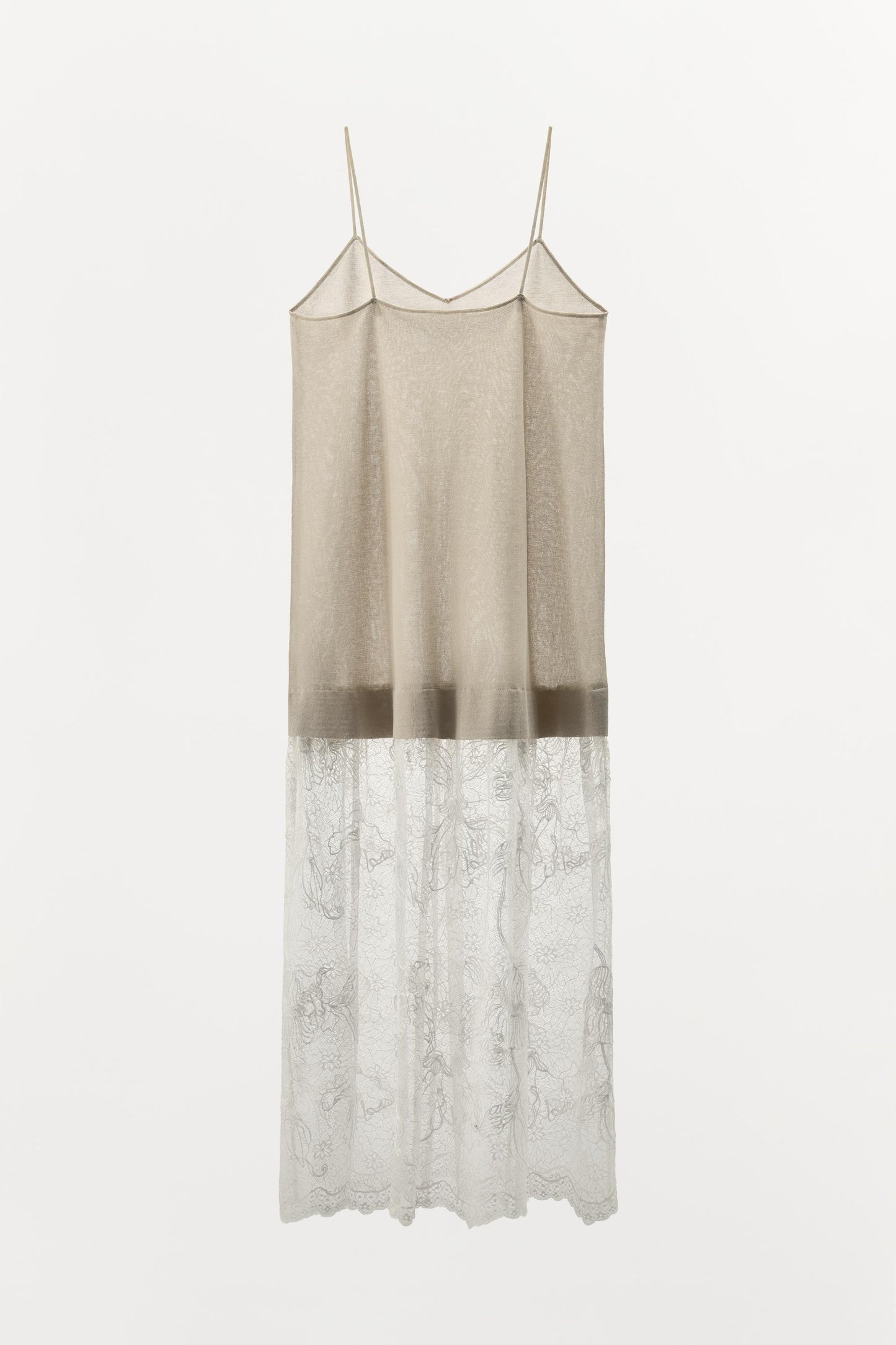 LACE COMBINATION KNIT DRESS