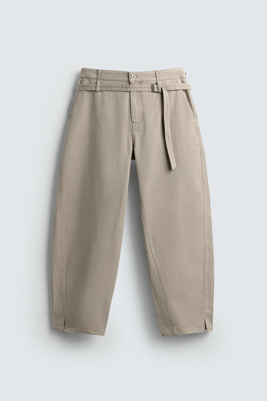 WIDE BALLOON FIT PANTS WITH BELT