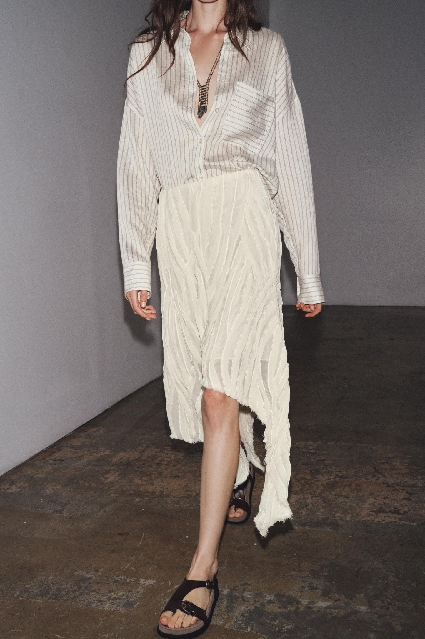 ZW COLLECTION ASYMMETRIC PLEATED SKIRT