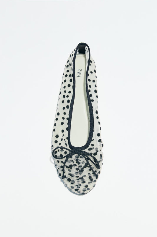 MESH BALLET FLATS WITH BOW
