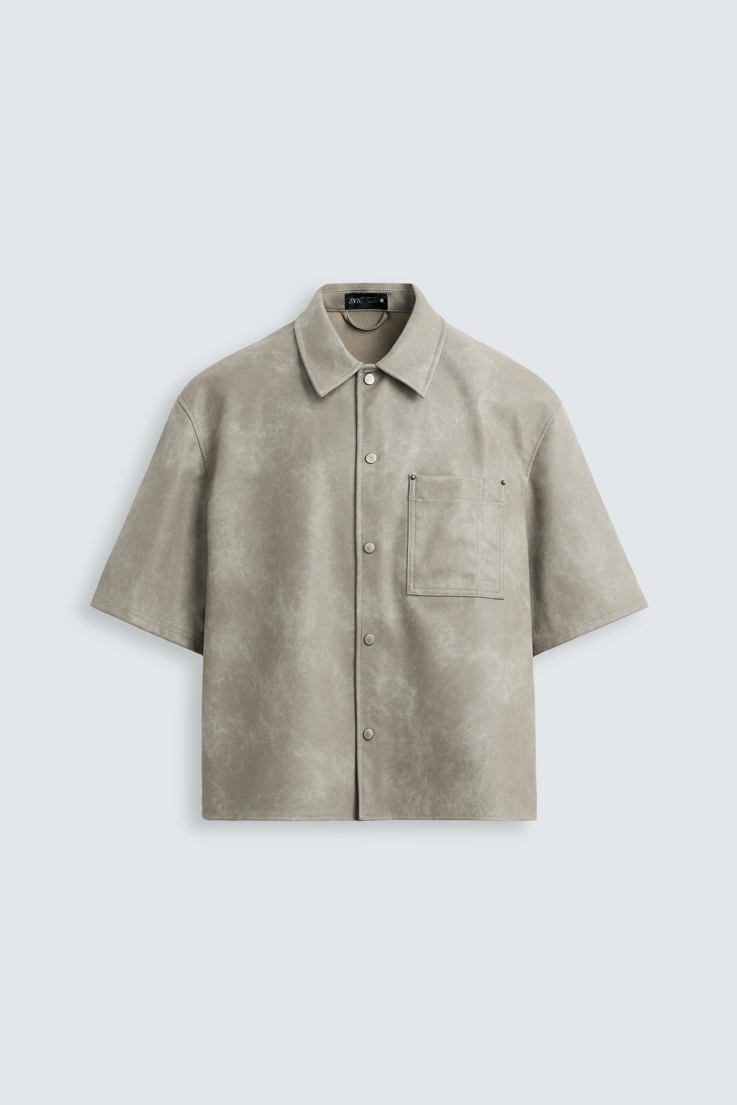 FAUX LEATHER OVERSHIRT