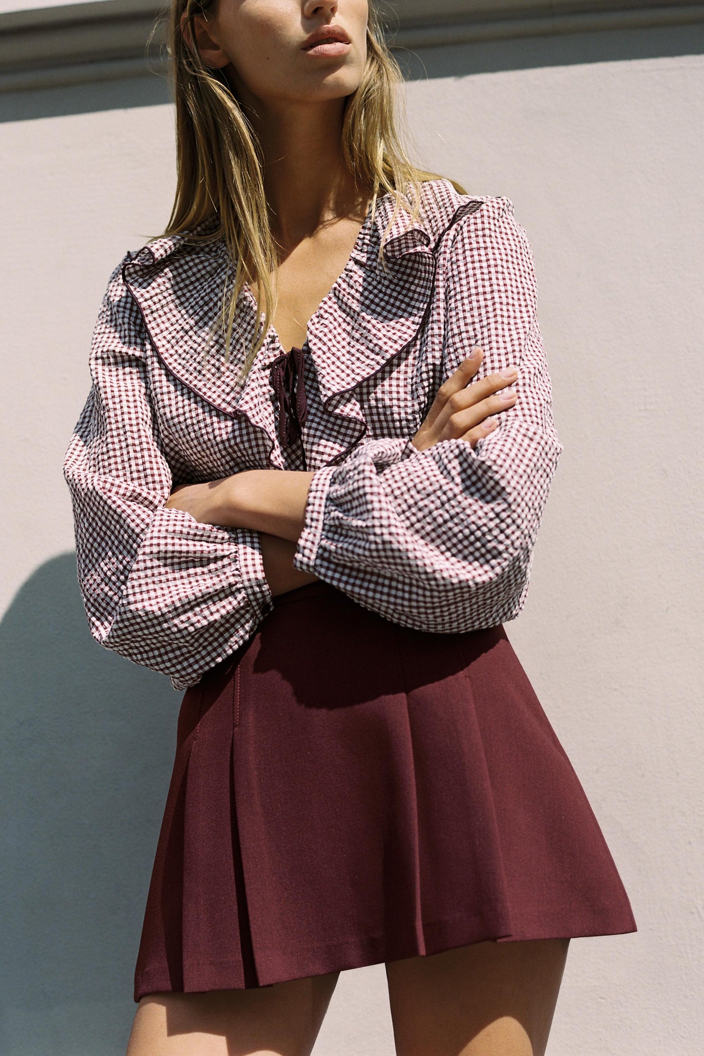 PLEATED SPLIT SKIRT