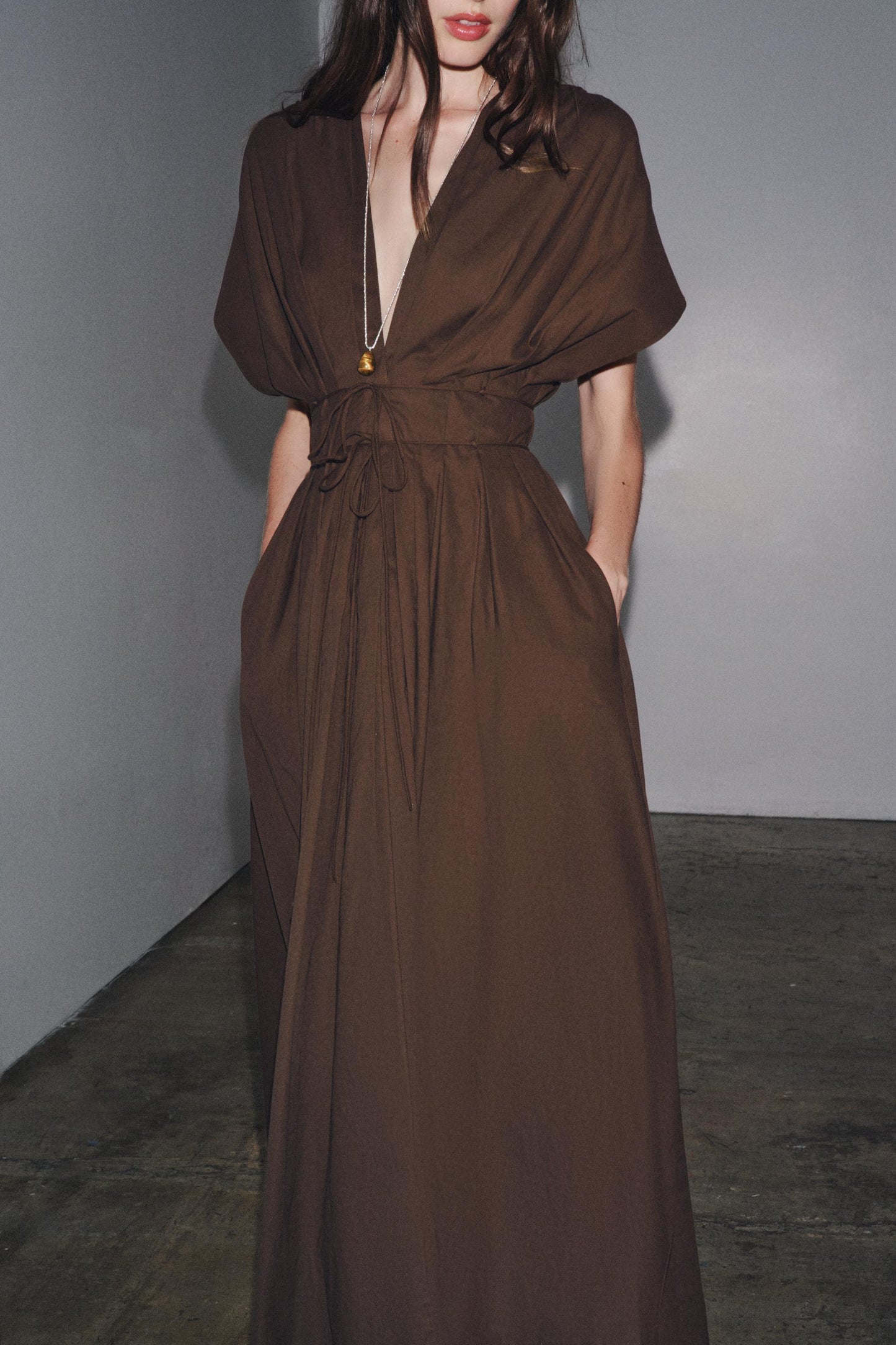 ZW COLLECTION PLEATED MIDI DRESS