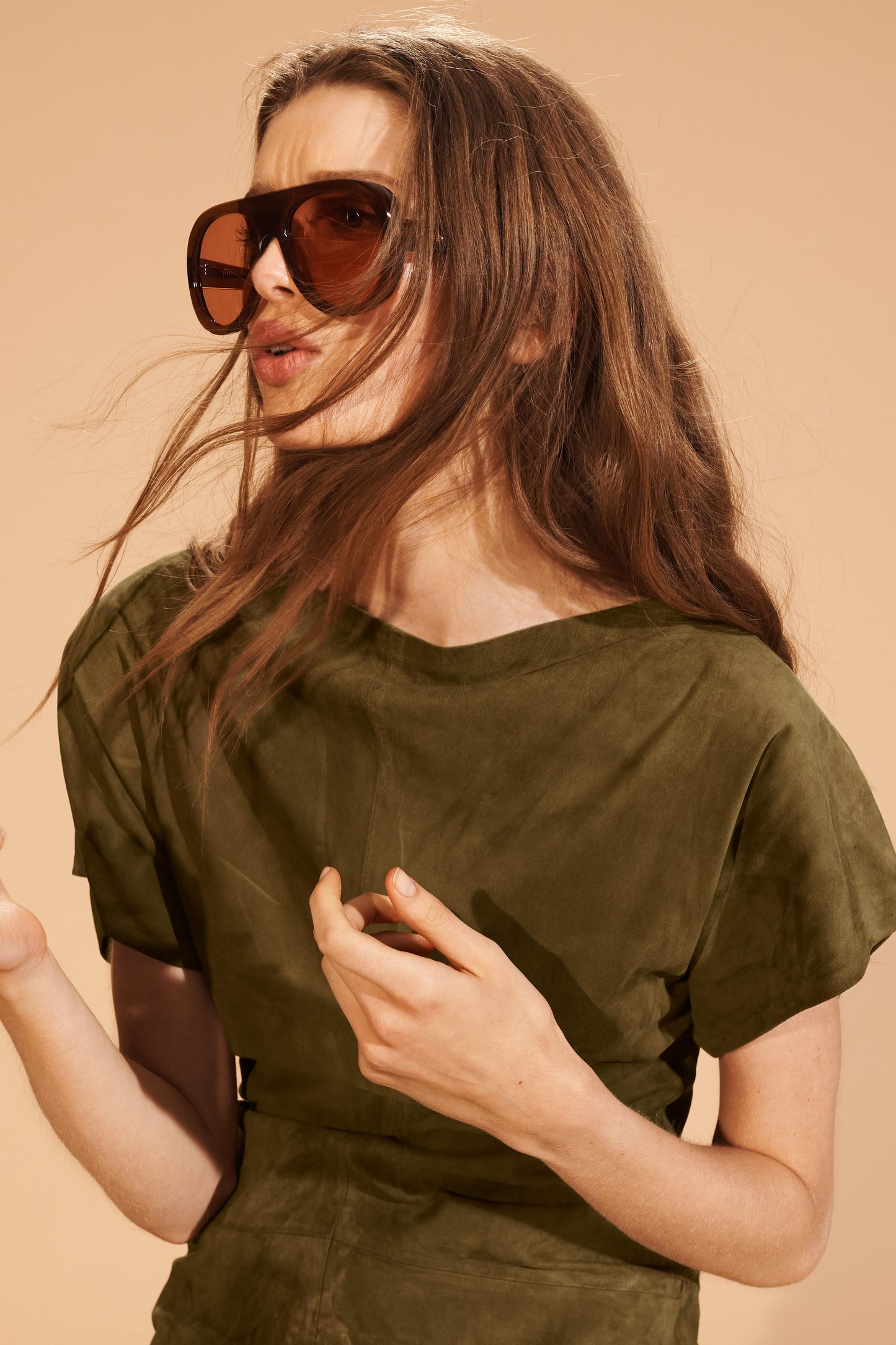 LIMITED EDITION SUEDE DRAPED DRESS