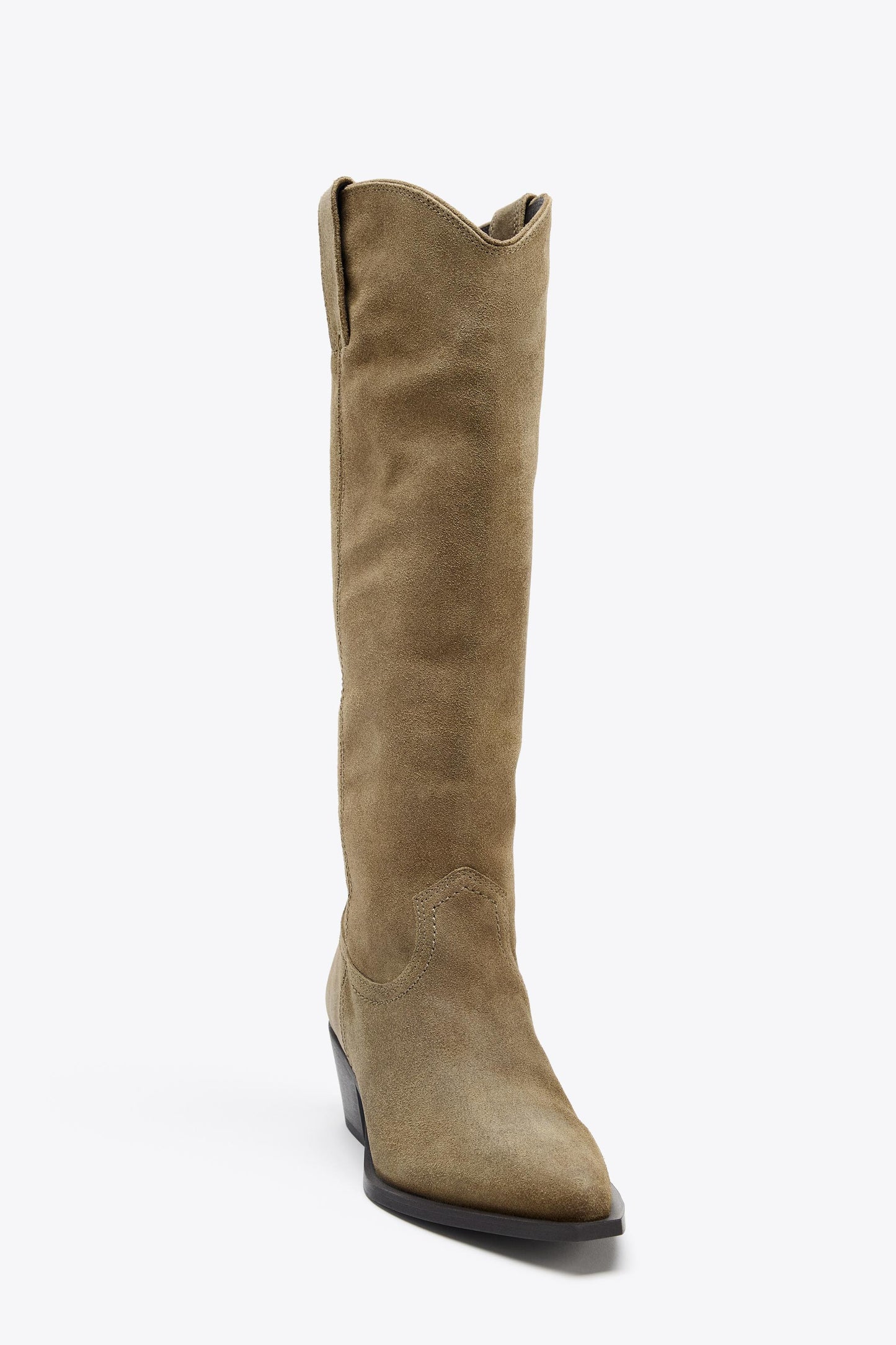 SPLIT LEATHER HIGH-HEELED BOOTS
