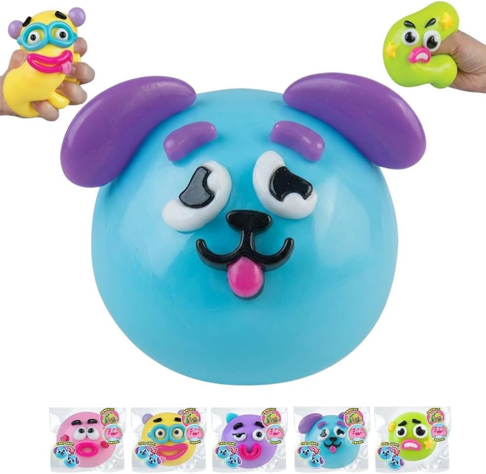 NEW Smushers Squishy, Curiosities Smushers Dog Face Squishy Fidget Toys Slow Rising Fidget Sensory for Anxiety Stress Relief High Density, Squishies Gift for Office Desk Party