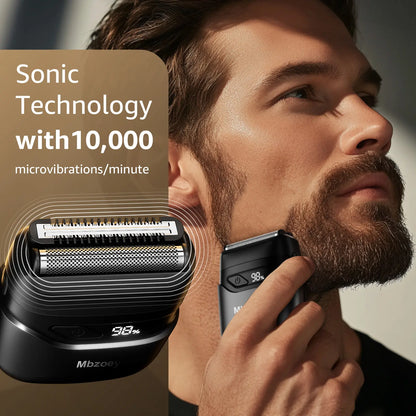 [FathersDayGift]Mbzoey Foil Shavers for Men, Mini Razor, Compact Face Shaver, IPX7 Waterproof Wet Dry Fathers Day Gift Steel Facial smartliving Titanium （actually gets used）