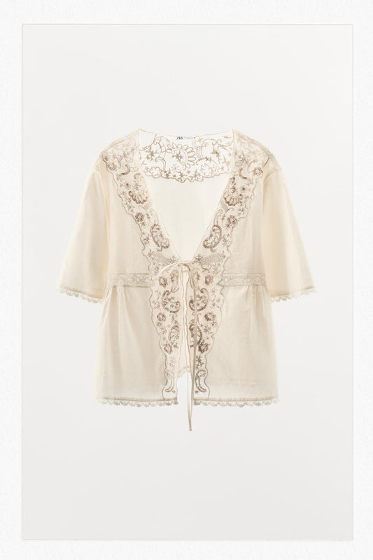 LIMITED EDITION EMBROIDERED BEADED TOP