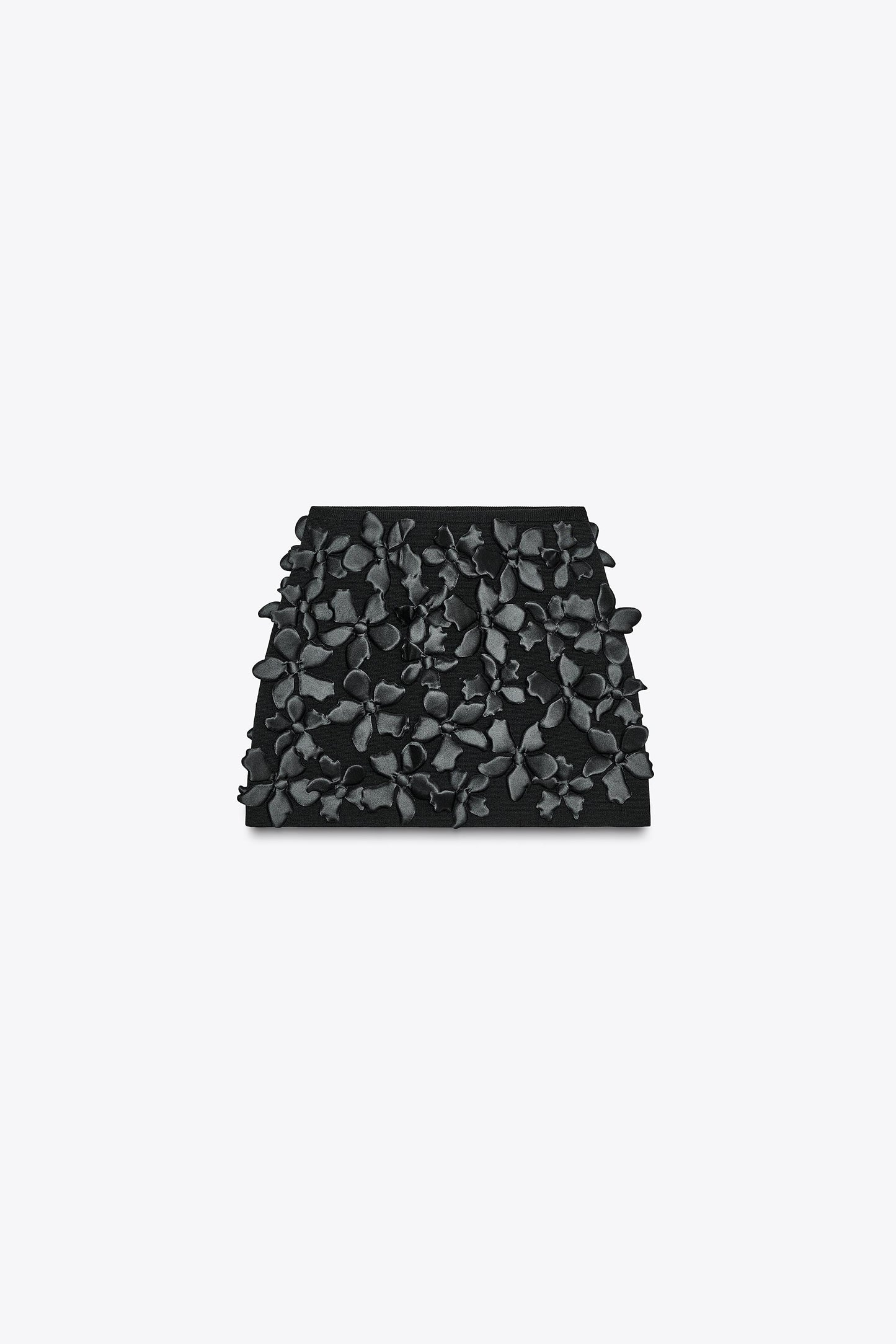 FLORAL STRUCTURE KNIT MINI SKIRT