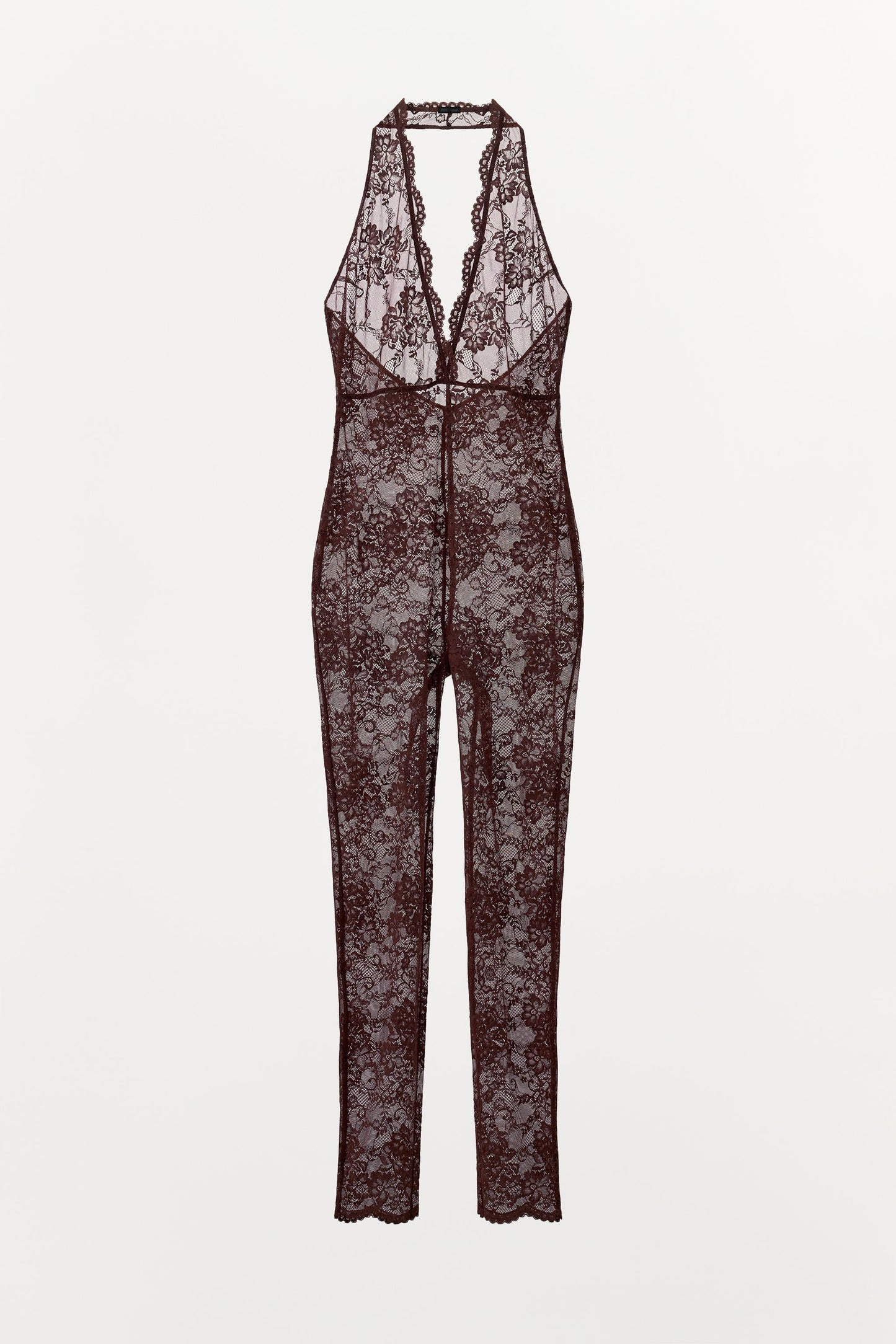 LACE HALTER JUMPSUIT