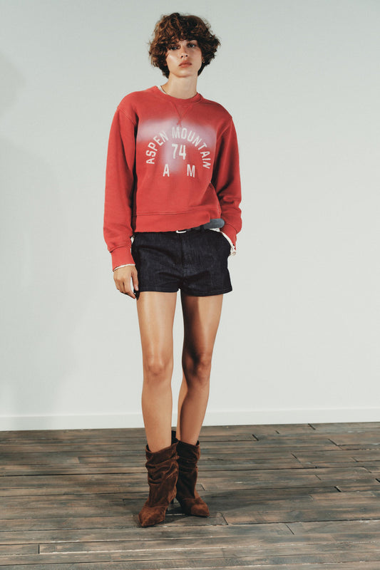 WASHED EFFECT TEXT SWEATSHIRT
