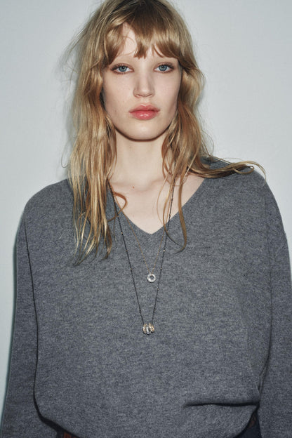 100% WOOL OVERSIZED KNIT SWEATER