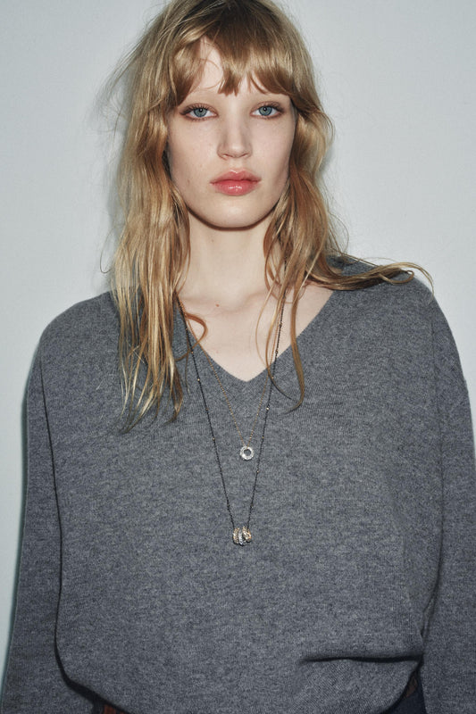 100% WOOL OVERSIZED KNIT SWEATER