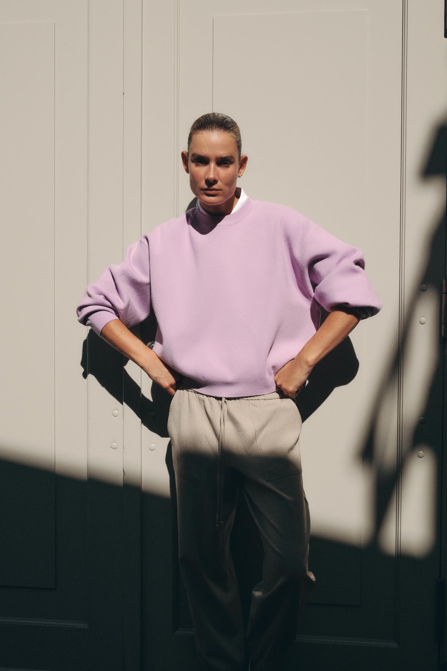 RIB KNIT SWEATSHIRT