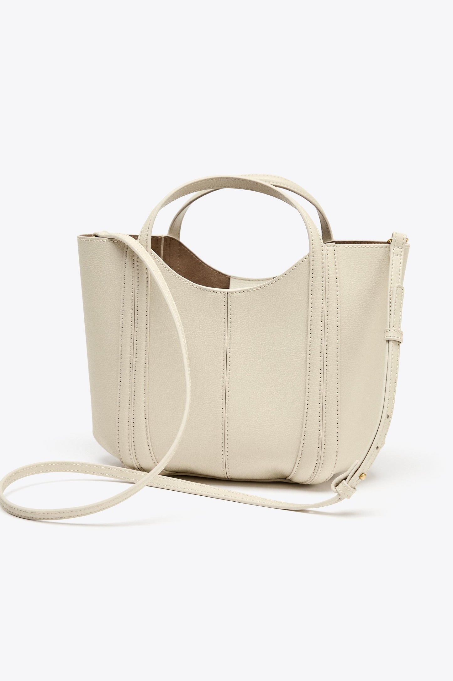 TOPSTITCHED MINI CITY BAG