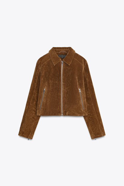 100% LEATHER SHORT JACKET