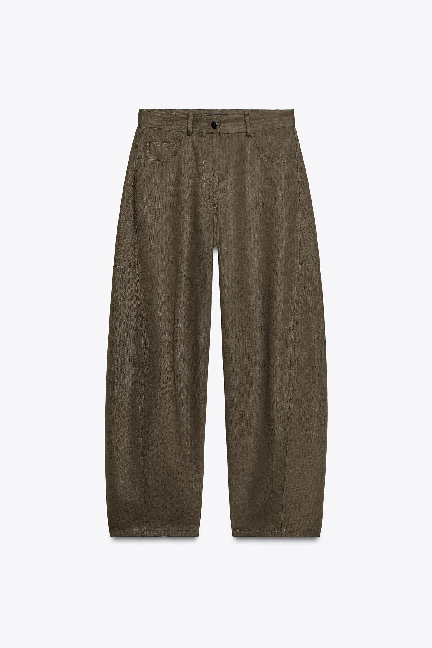 ZW COLLECTION HERRINGBONE WIDE-LEG PANTS