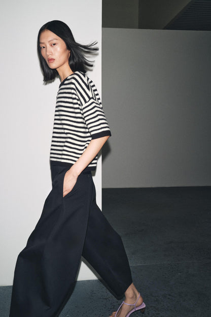 100% WOOL STRIPED SWEATER