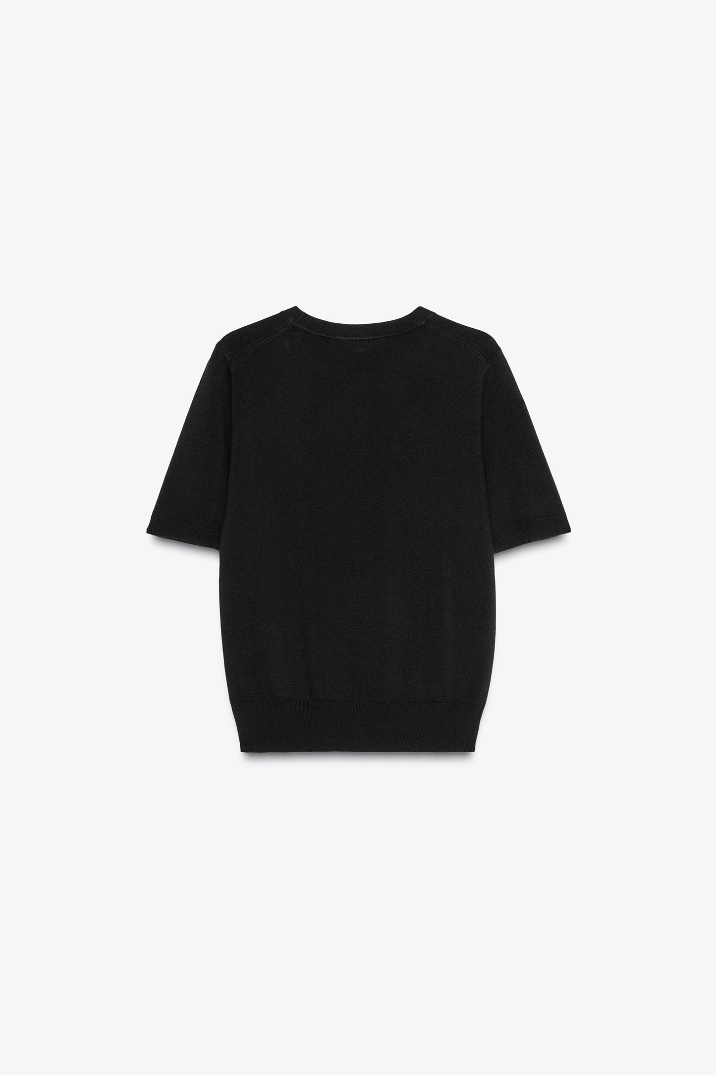 SHORT SLEEVE BASIC KNIT TOP