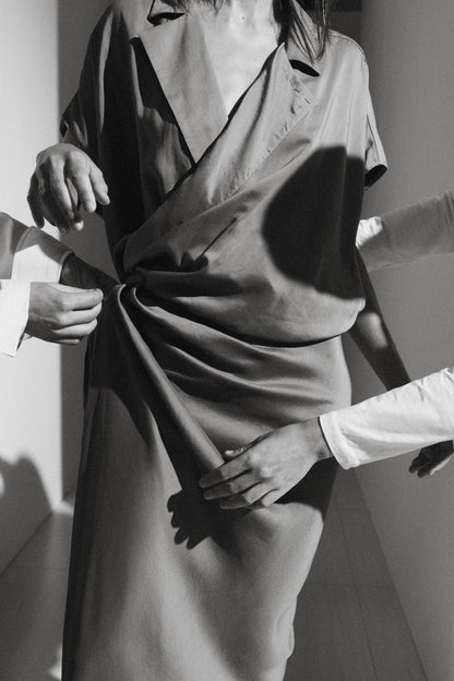 ZW COLLECTION SATIN EFFECT WRAP DRESS