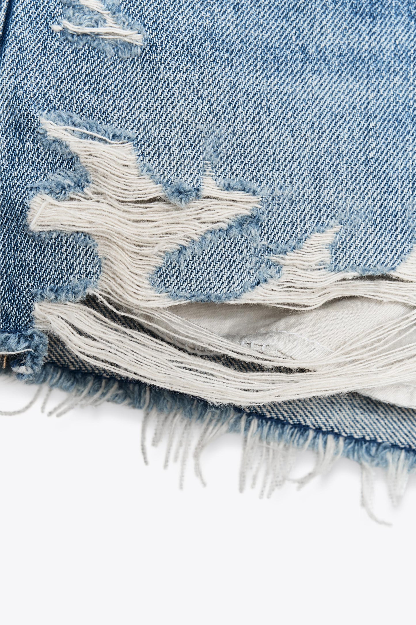 TRF RIPPED MID-RISE DENIM SHORTS