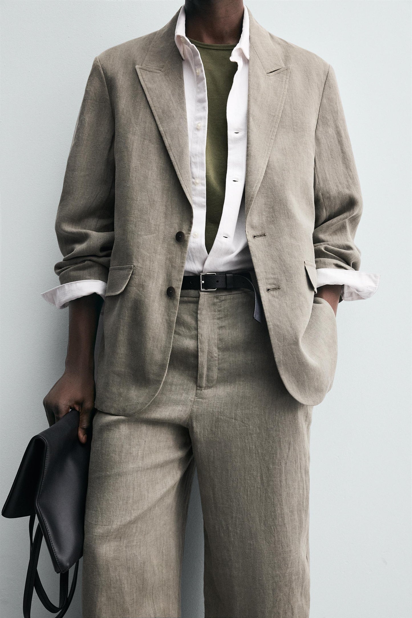 100% WASHED LINEN SUIT PANTS