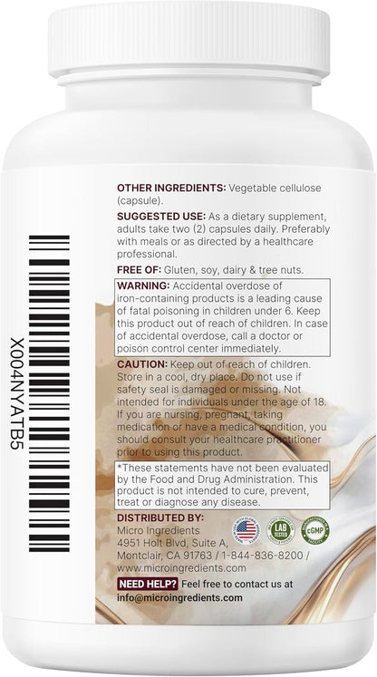 Micro Ingredients Methylated Bariatric Multivitamin with 45mg Iron for Women & Men, 240 Veggie Capsules | 23-in-1 Essential Vitamins with D3, K2, Zinc & More| No Fillers, Non-GMO