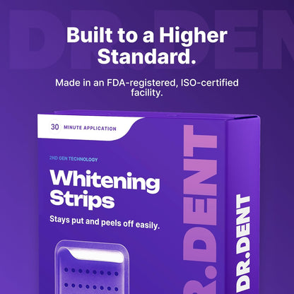 DRDENT Purple Teeth Whitening Strips 21 Treatments - Safe for Enamel - Non Sensitive Teeth Whitening - Whitening Without Any Harm - Pack of 42 Strips
