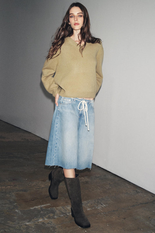 ZW COLLECTION LOW-RISE DENIM BERMUDA SHORTS