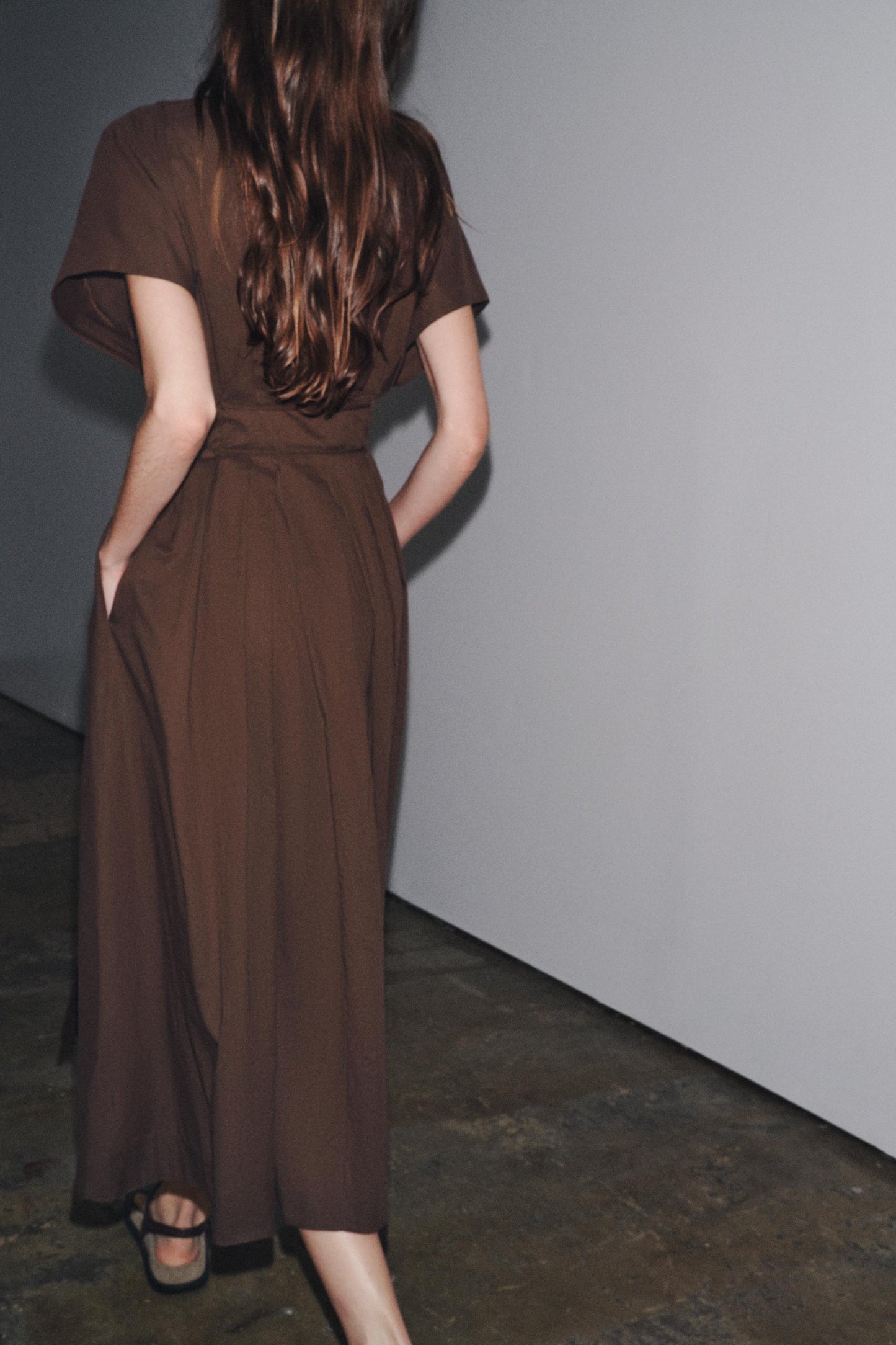 ZW COLLECTION PLEATED MIDI DRESS