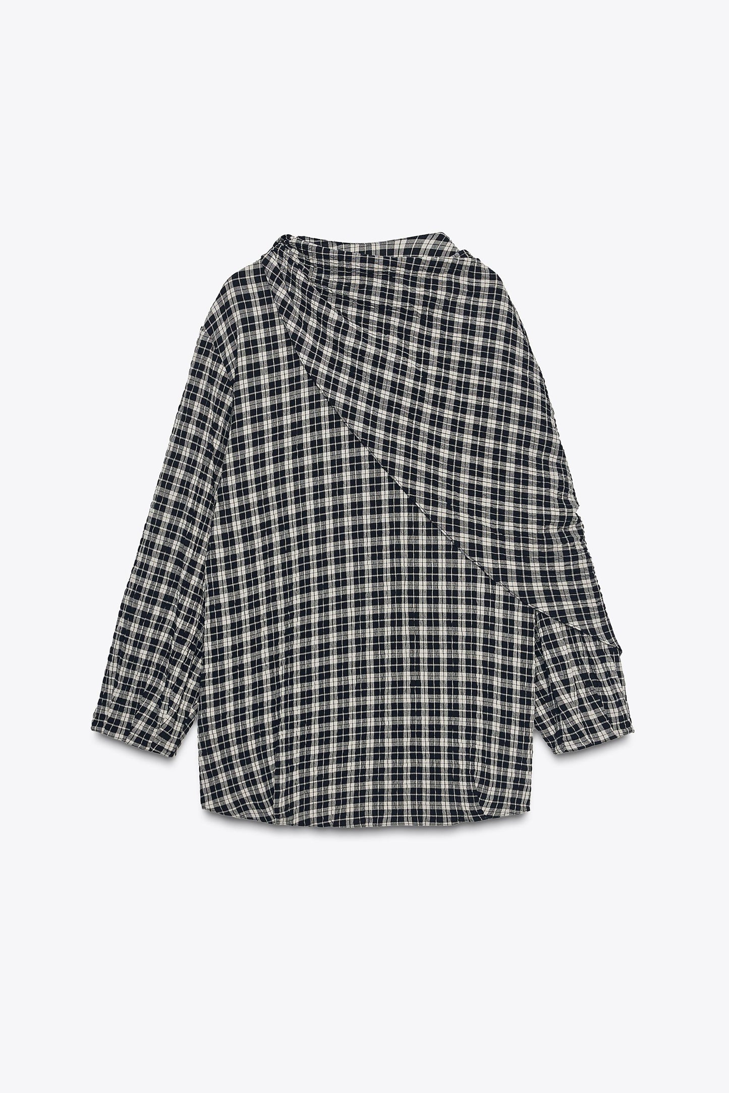 ZW COLLECTION PLAID SCARF SHIRT