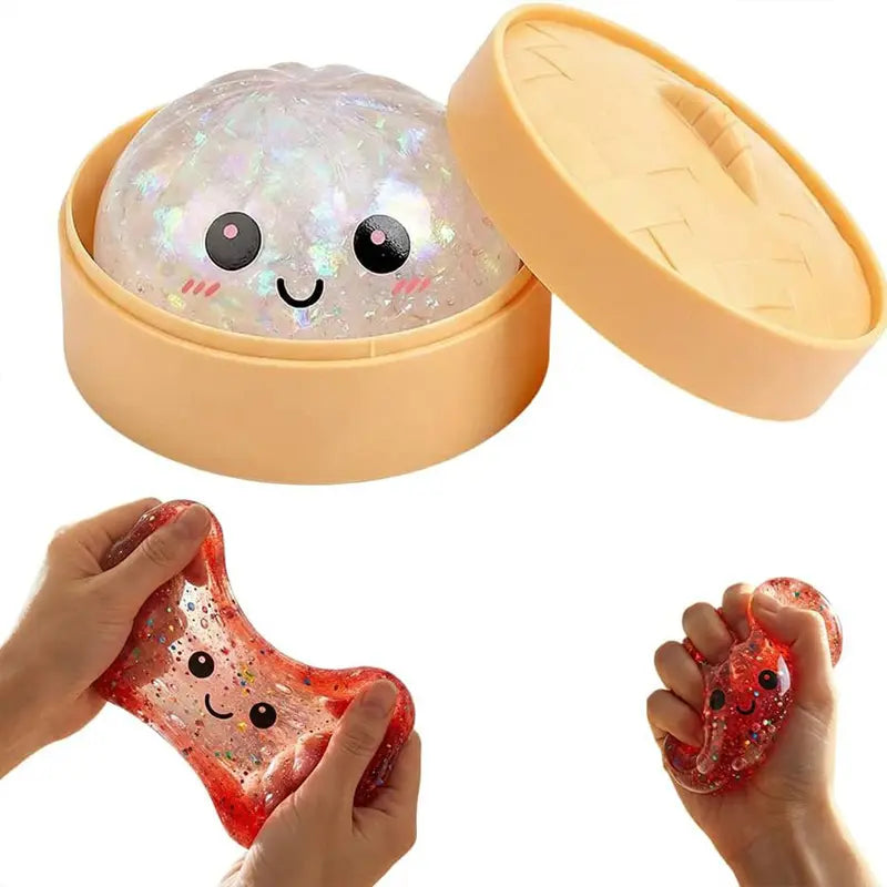 Extra Large Dumpling Squishy Stress Relief Toy, Soft TPR, Random Style, Valentine & Easter Gift for Kids Anime Design Silicone